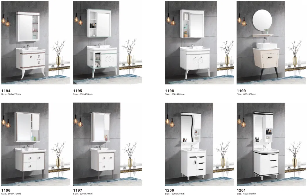 Popular Solid PVC Cabinet Bathroom Vanity for Small Size Toilet