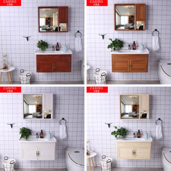 Gabinete tamaño pequeño del espejo del cuarto de baño del lavabo de la aleación de aluminio de la vanidad del baño de la casa